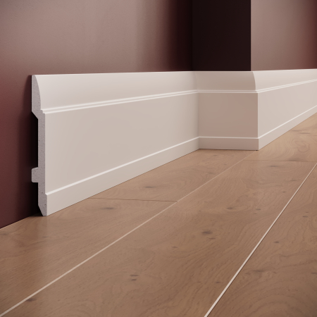 Profile interior MANAVI - Plinta decorativa din polimer rigid S24 - 14.8x1.4x200 cm