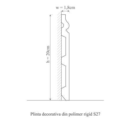 Plinta decorativa din polimer rigid S27 - 20x1.8x200 cm [1]
