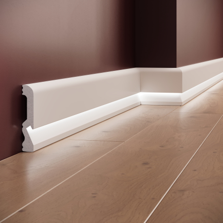 Profile interior MANAVI - Plinta decorativa din polimer rigid S28 - 10x1.8x240 cm