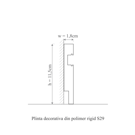 Plinta decorativa din polimer rigid S29 - 11.5x1.8x240 cm [2]