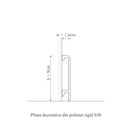 Plinta decorativa din polimer rigid S30 - 9x1.6x200 cm [1]