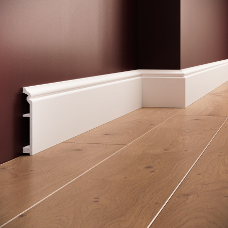 Profile interior MANAVI - Plinta decorativa din polimer rigid S34 - 9.9x1.5x200 cm