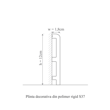 Plinta decorativa din polimer rigid S37 - 12x1.8x200 cm [1]