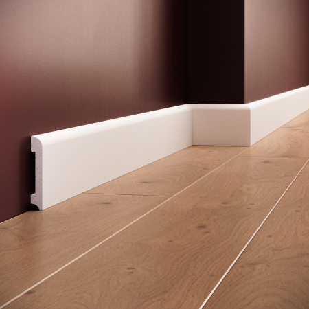 Profile interior MANAVI - Plinta decorativa din polimer rigid S4 - 8x1.3x200 cm