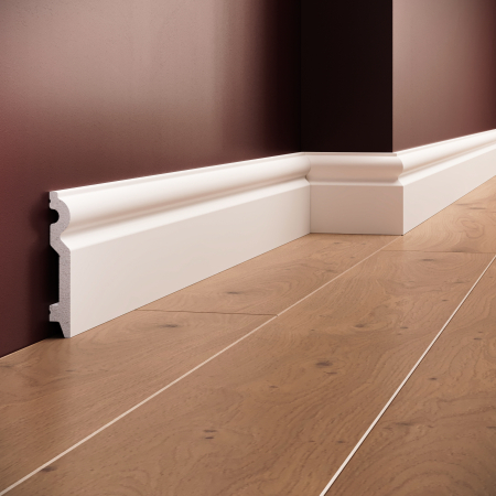 Profile interior MANAVI - Plinta decorativa din polimer rigid S8 - 9.8x1.5x200 cm