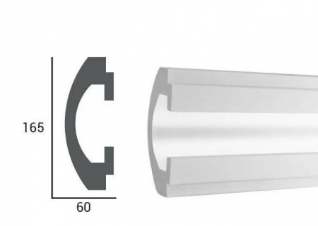 Profil pentru banda LED din polistiren extrudat acoperit cu rasina minerala KD112 - 6x16.5x115 cm [1]