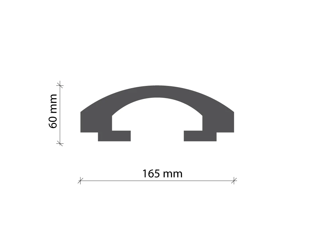 Profil pentru banda LED din polistiren extrudat acoperit cu rasina minerala KD113 - 6x16.5x115 cm [1]