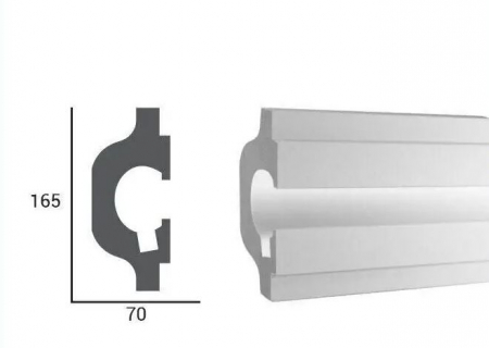 Profil pentru banda LED din polistiren extrudat acoperit cu rasina minerala KD119 - 7x16.5x115 cm [1]