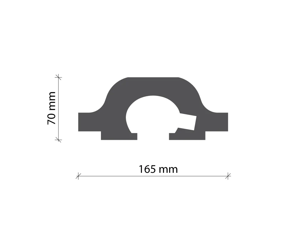 Profil pentru banda LED din polistiren extrudat acoperit cu rasina minerala KD120 - 7x16.5x115 cm [1]