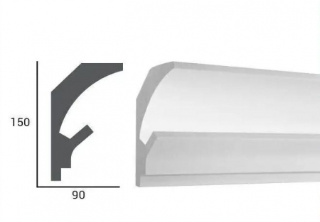 Profil pentru banda LED din polistiren extrudat acoperit cu rasina minerala KD202 - 15x9x115 cm [2]