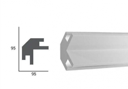 Profil pentru banda LED din polistiren extrudat acoperit cu rasina minerala KD203 - 9.5x9.5x115 cm [3]