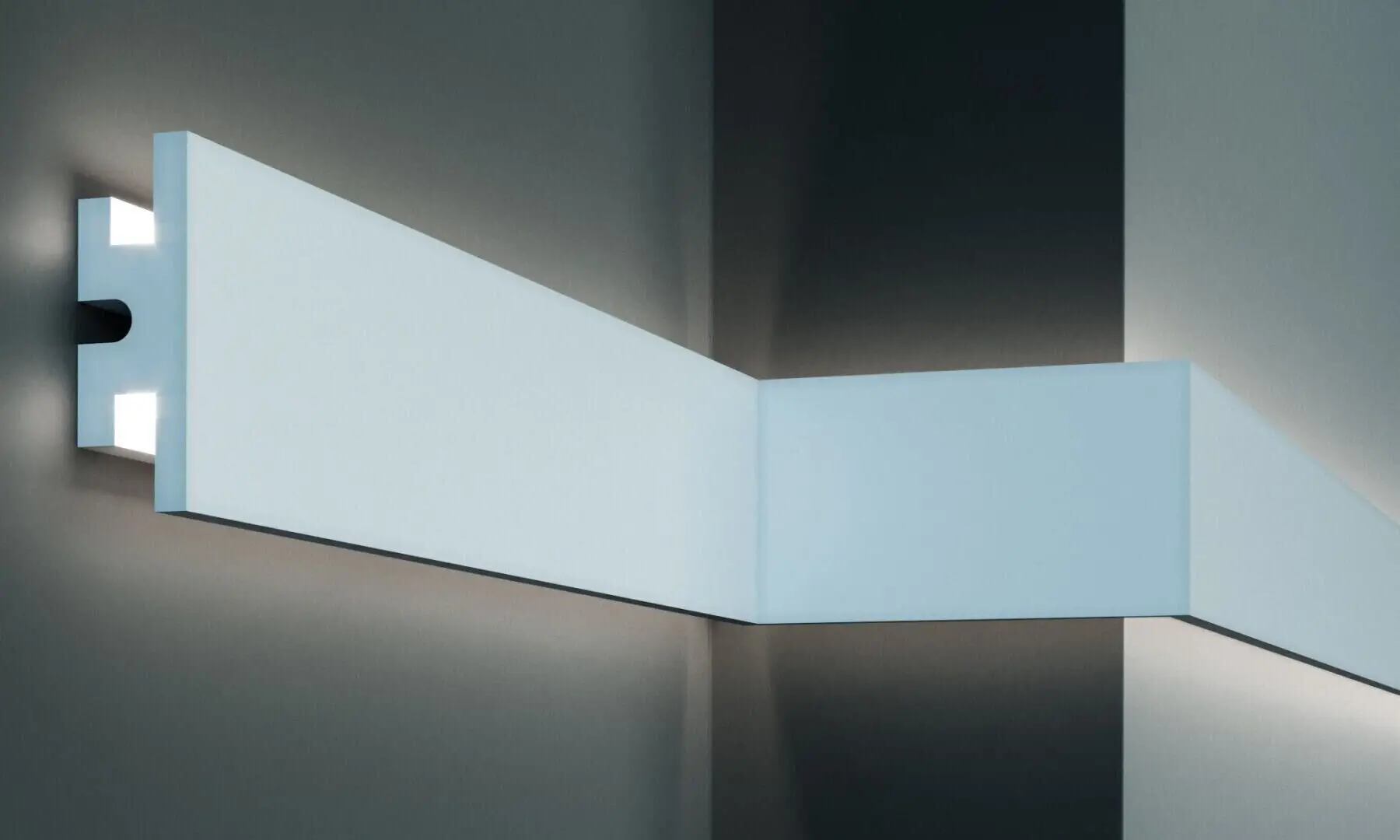 Polistiren acoperit cu rasina minerala - Profil pentru banda LED din polistiren extrudat acoperit cu rasina minerala KD302 - 12x4x115 cm