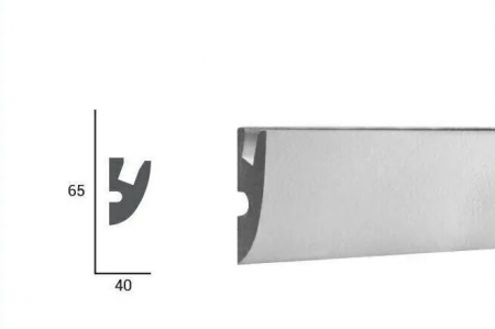 Profil pentru banda LED din polistiren extrudat acoperit cu rasina minerala KD303 - 6.5x4x115 cm [1]