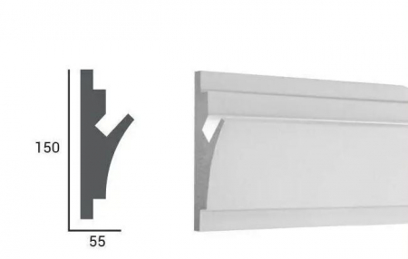 Profil pentru banda LED din polistiren extrudat acoperit cu rasina minerala KD402 - 15x5.5x115 cm [1]