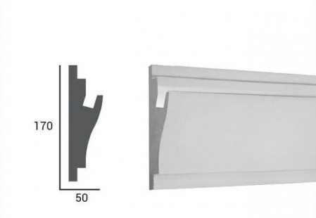 Profil pentru banda LED din polistiren extrudat acoperit cu rasina minerala KD403 - 17x5x115 cm [1]