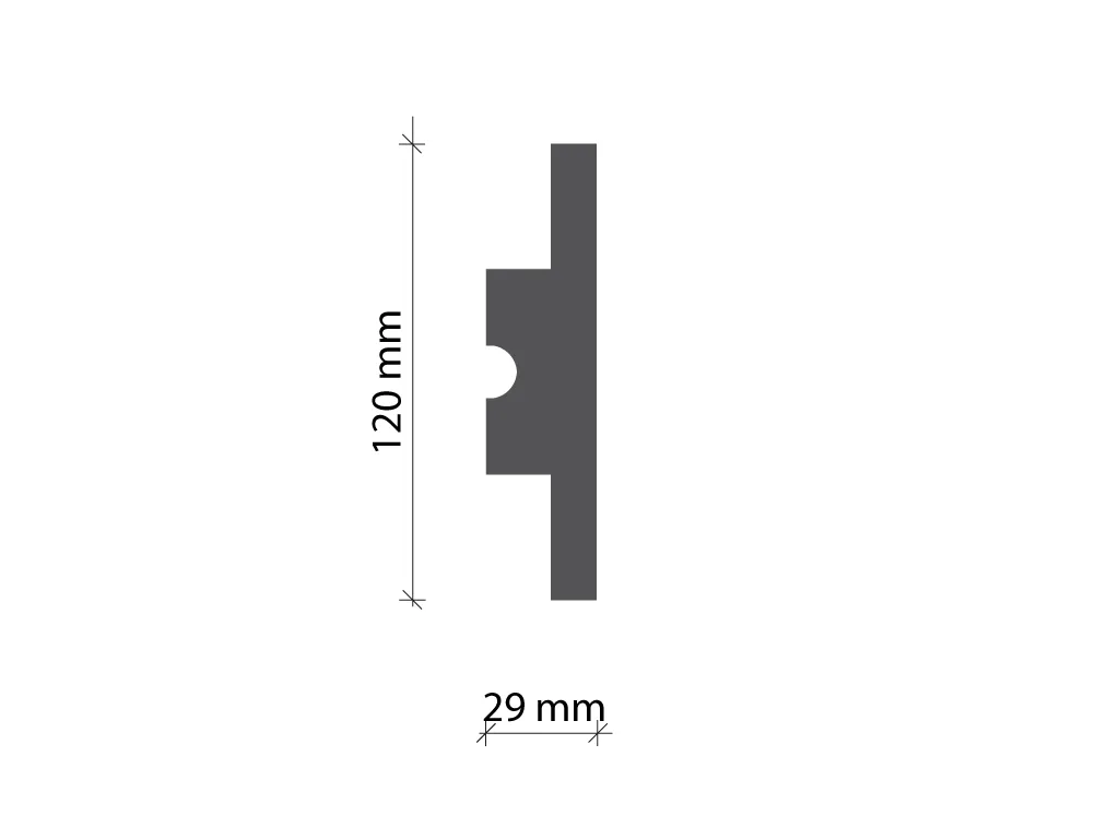 Profil pentru banda LED din polistiren extrudat acoperit cu rasina minerala KD502 12x2.9x115 cm [1]