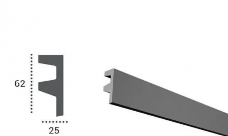 Profil pentru banda LED din poliuretan KF501 - 6.2x2.5x200 cm [1]