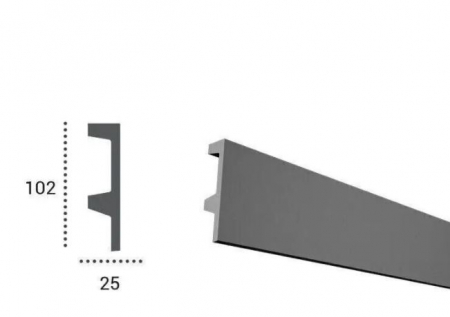 Profil pentru banda LED din poliuretan KF504 - 10.2x2.5x200 cm [1]