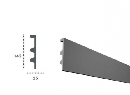 Profil pentru banda LED din poliuretan KF505 - 14.2x2.5x200 cm [1]