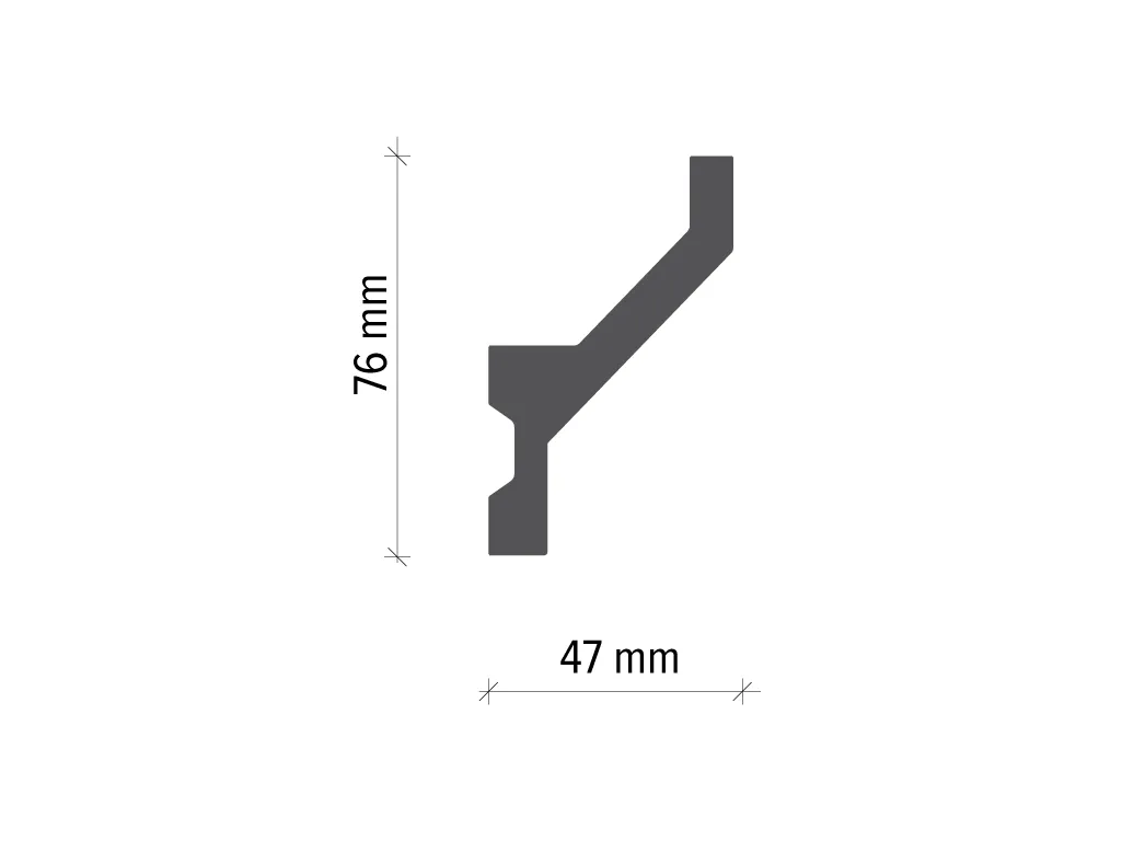 Profil pentru banda LED din poliuretan KF721 - 7.6x4.7x200 cm [1]