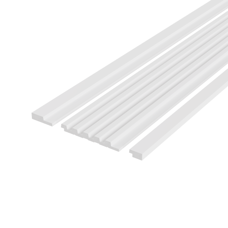 Profil stanga panou riflaj decorativ 3D din polimer rigid, model Groove/Moon L - 4.2x1.2x250 cm [2]