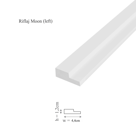 Riflaje - Profil stanga riflaj decorativ, Groove/Moon L, 4.4x1.2x290 cm