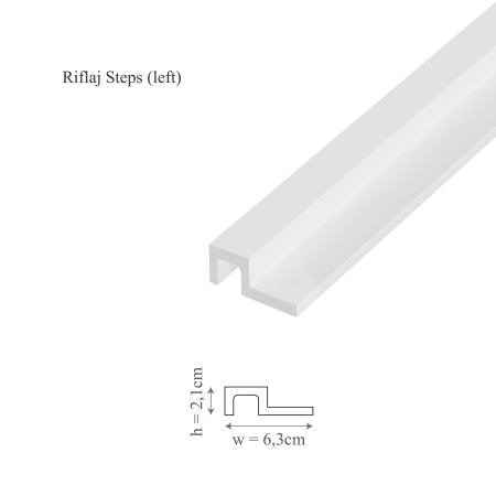 Riflaje - Profil stanga riflaj decorativ, Steps L, 6.3x2.1x270 cm