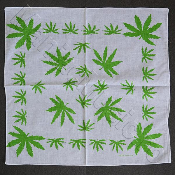 Bandana Cannabis BIG leaf - alb/verde [1]