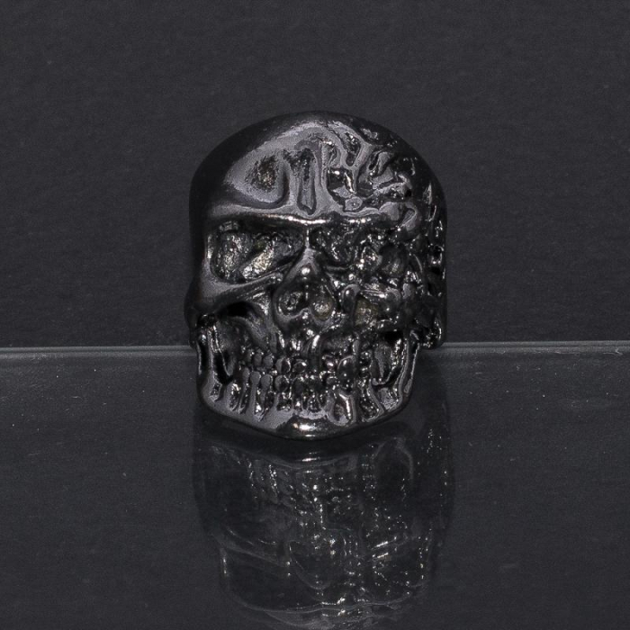 Inel metalic - Burned Skull Black [1]