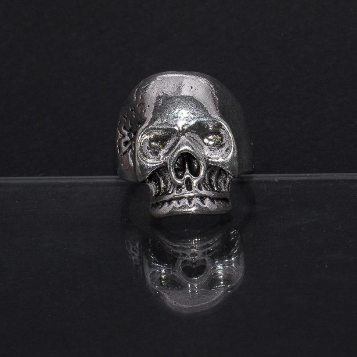 Inel Metalic - Skull with flower detail [1]