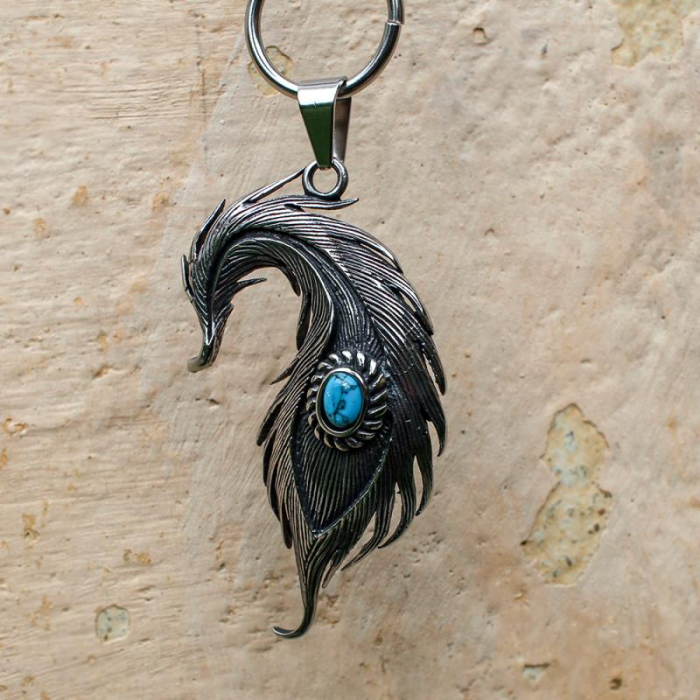 Medalion mare Stainless Steel - Feather [1]