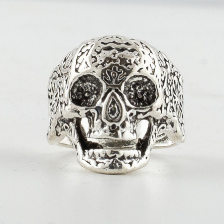 Inel metalic - Aztec Skull 2 Argintiu [0]