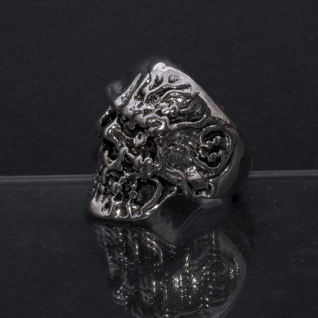 Inel metalic - Burned Skull Silver [1]
