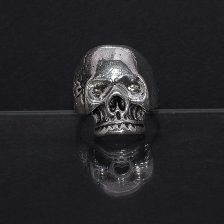Inel Metalic - Skull with flower detail [0]