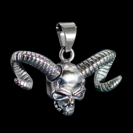 Medalion Stainless Steel - Goat Horn Skull [0]