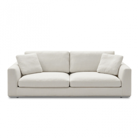 Canapele - Canapea modernă din stofă albă „Pure Comfort”