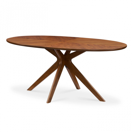 Mese, Scaune - Masă de dining din lemn maro „Timber Elegance”