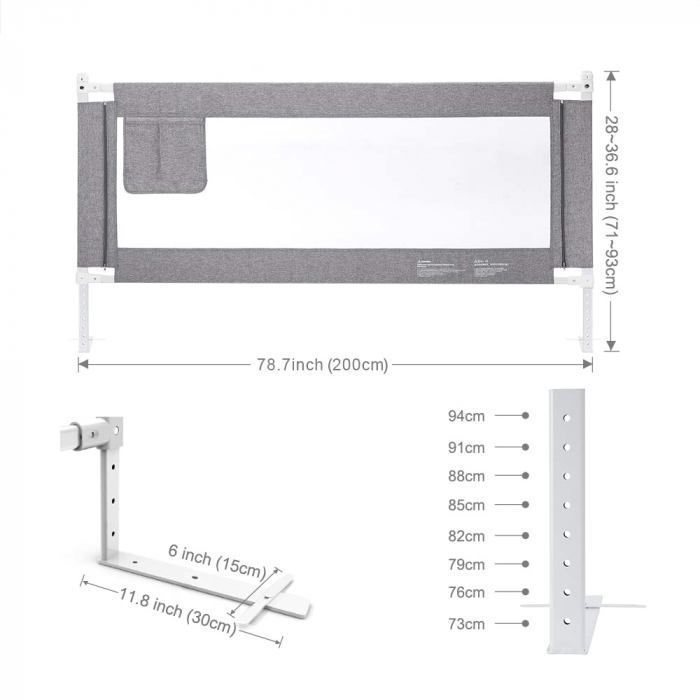 Bariera protectie pat 150 cm cu inaltime ajustabila [3]