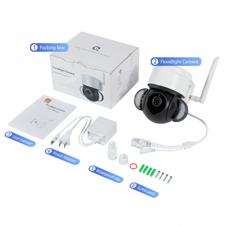 Camera de supraveghere Wireless Mapajoy, 8MP Full HD, Comunicare bidirectionala, Detectare miscare, Exterior si Interior, Color Night Vision, Rotire automata, Zoom 4x, Alb [5]