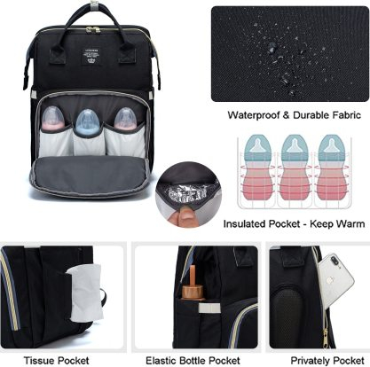 Rucsac multifunctional pentru mamici Black Queen [5]