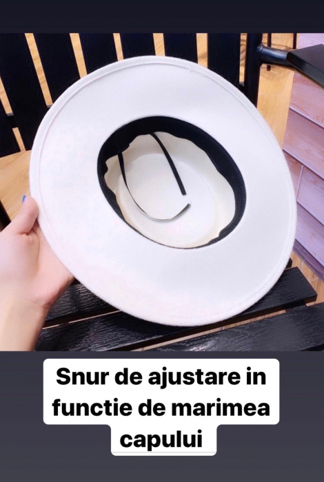 Palarie Alba Handmade cu bentita detasabila cu perle [23]