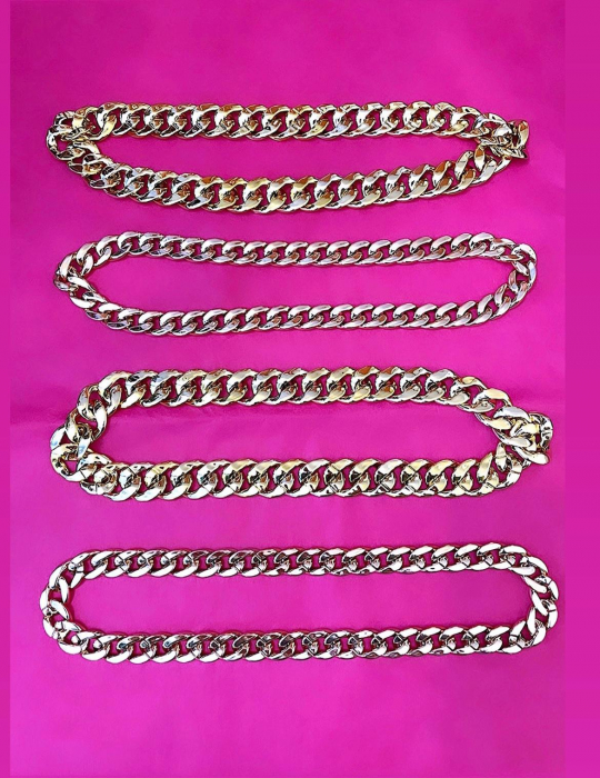 Palarie Alba Handmade cu Bor Lat si Lant Auriu detasabil [2]