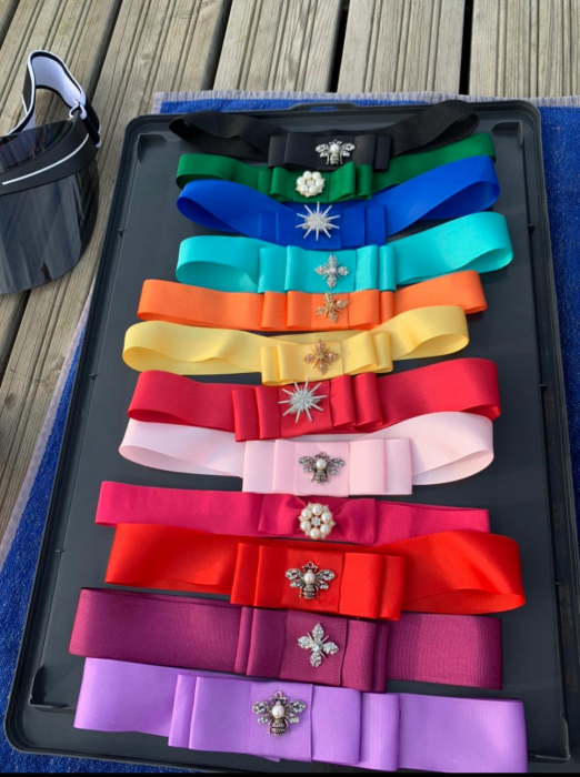 Palarie Alba Handmade cu Stele argintii si bentita detasabila [13]
