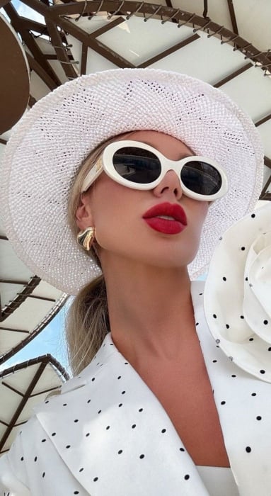 Palarie alba Handmade Unisex din paie cu bentita si accesoriu la alegere [4]