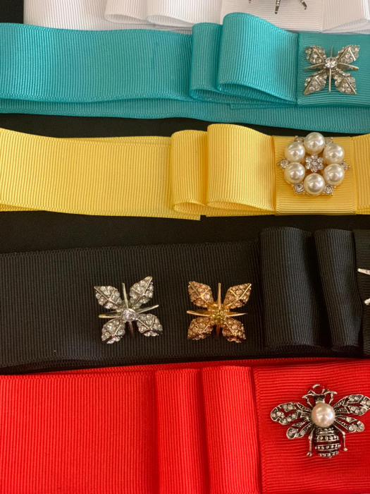 Palarie Bej Handmade cu bentita detasabila si accesoriu la alegere [22]
