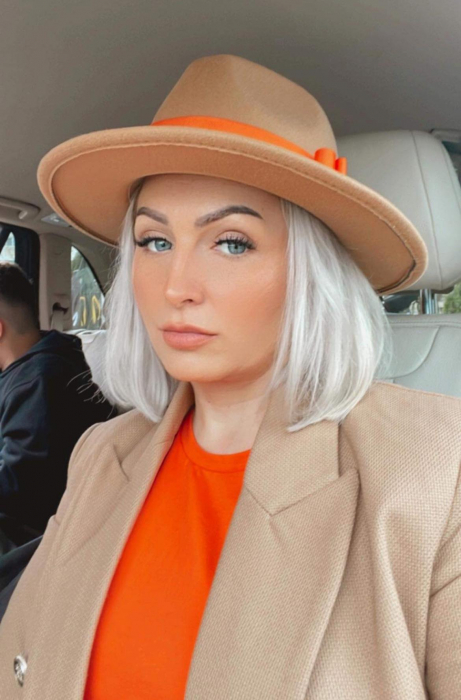 Palarie Bej Handmade cu Lant detasabil cu perle si franjuri [5]