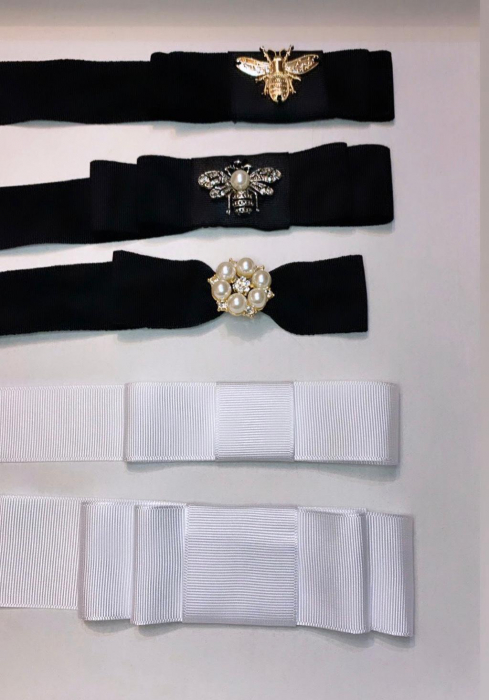 Palarie Neagra Handmade cu bentita detasabila si accesoriu la alegere [36]