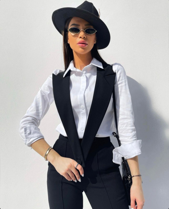 Palarie Neagra Handmade cu Lant Auriu detasabil [15]