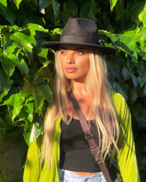 Palarie Neagra Handmade cu lant auriu sau argintiu detasabil [8]