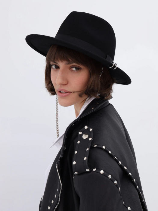 Palarie Neagra Handmade cu lant detasabil [5]